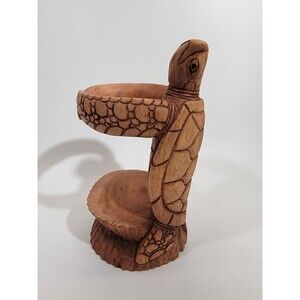 NEW Hand‎ Carved Wood Sea Turtle 11" Sculpture Ornate Figurine Coastal Decor Art
